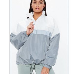 Gray zip front jacket